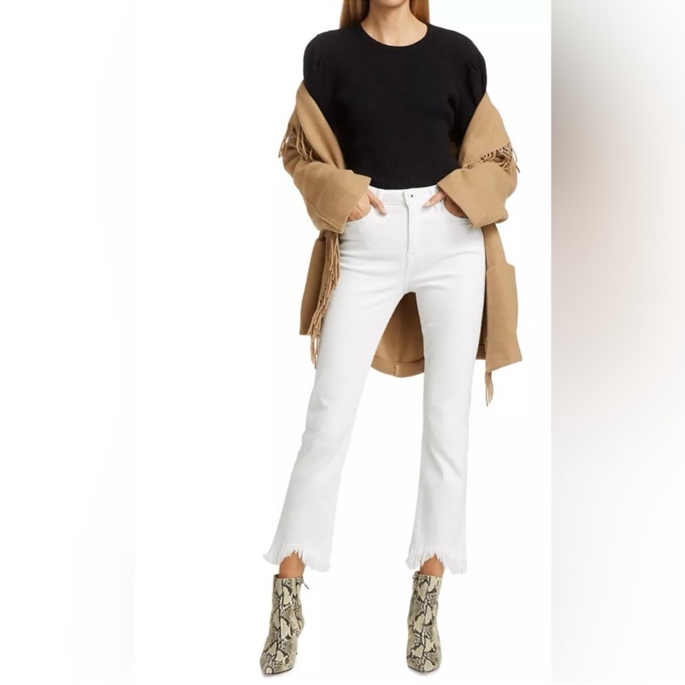 Jonathan Simkhai White Frayed Hem Women Jeans size 28